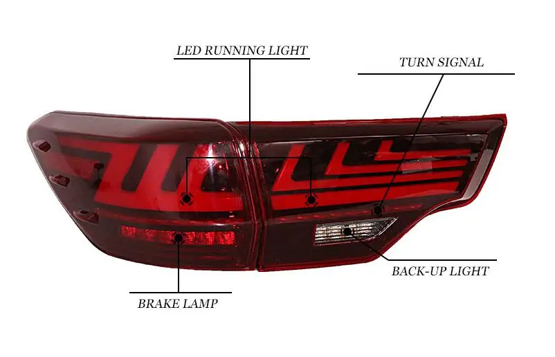 Автомобильный Стайлинг для фары Toyota Highlander Kluger DRL Дальний свет ближнего света динамическая Поворотная сигнальная задняя подсветка