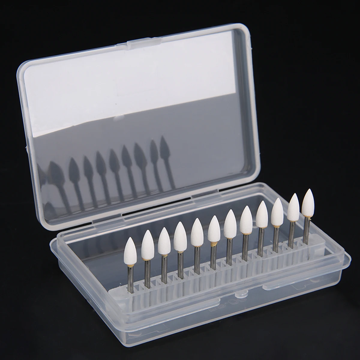 12pcs/Set Dental White Polishing Burs Stones Flame Shape FL2 FG Teeth Whitening Tool Practical Dentist Equipment