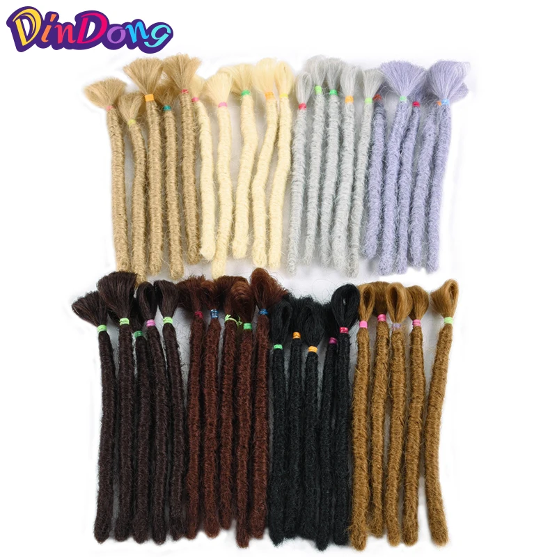 

DinDong 12 inch Handmade Dreadlocks For Men Synthetic Crochet Braids Hair Extensions 6 inch Crochet Braiding Hair Blonde Brown