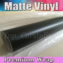 Satin Black Vinyl Car Enrole Film Com Air release/Matte Black Vinyl Embrulho Veículo Cobertura da folha 1.52×30 m/Roll (5ftx98ft)