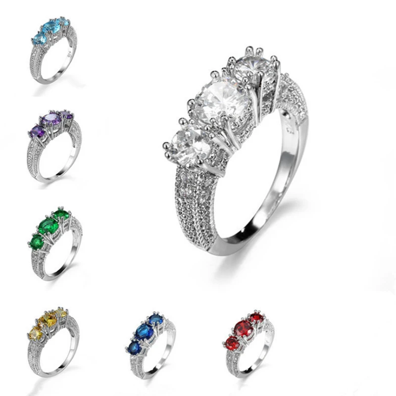 

Top Quality Simple style Heart To Heart Ring Rose Fashion Jewelry purple red blue 8 colors mix