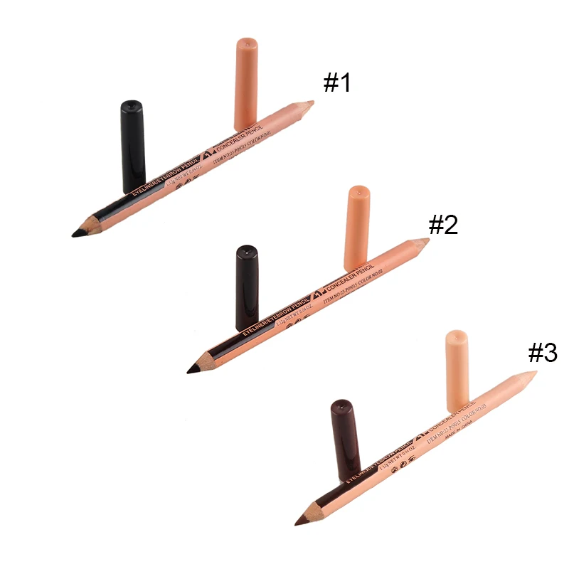 12 шт./партия двойной бровей 2 в 1 макияж Двойная функция карандаши для бровей карандаш Маскировочный супер покрытие косметический