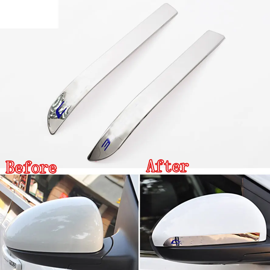

New 2pcs Stainless Steel Rearview Mirrors Anti-Rub Bar Cover Trim Decoration For Chevrolet Cruze 2012 2013 Car Styling