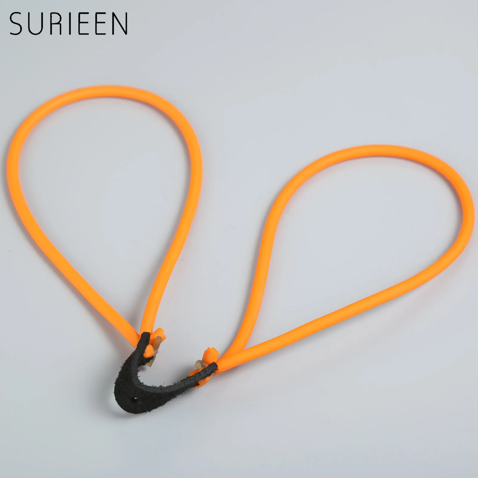 SURIEEN 4-Strip Practical Slingshot Rubber Band Resilient Rubber Tube Catapult Elastic Bungee Slingshots Replacement Orange 1842