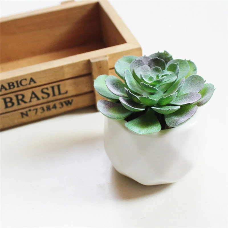 JAROWN Artificial Succulent Plant Bonsai Simulation Plastic Flower Wedding Home Room Desktop Placement Shop Window Display Decor (18)