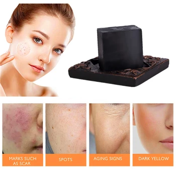

Activated Charcoal Delay Ageing Handmade Soap Scar Repair Soap For Remove Acne Treatment Blackhead And Oil Control Bathing Soap