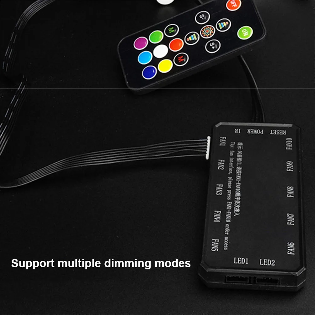 

RGB Color Changing Fan Computer Cooler Multicolor Fans for PC Remote Control Mute Fan ND998