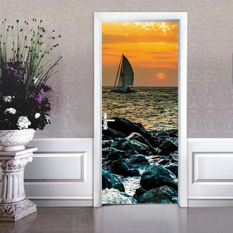 Nm30 الغسق الإبحار نمط الحديثة الإبداعية الباب ملصقات الرسم المعيشة غرفة نوم مدخل زينة 2 قطعة/المجموعة Nm30 الغسق الإبحار نمط الحديثة الإبداعية الباب ملصقات الرسم المعيشة غرفة نوم مدخل زينة 2 قطعة/المجموعة