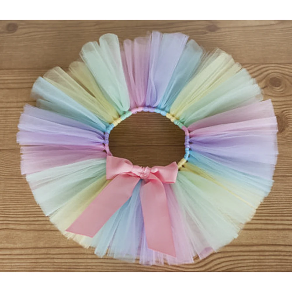 Pastel Rainbow Tutu Kaylyn Newborn Baby Photoprop Pastel Rainbow Tutu Kaylyn Newborn Baby Photoprop
