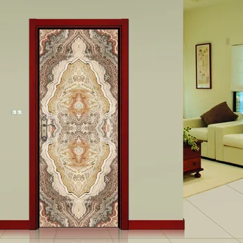 

nm19 symmetrical abstract annual ring pattern modern creative door sticker 2pcs/set