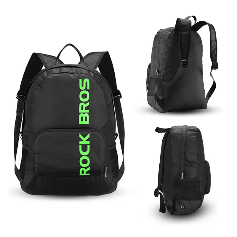 Black Outdoor Bag ROCKBROS складные непромокаемые уличные походные сумки портативный спортивный рюкзак Кемпинг Велоспорт Сумки Мужчины Женщины пакет, сумка для путешествия черный - Цвет: Black Outdoor Bag
