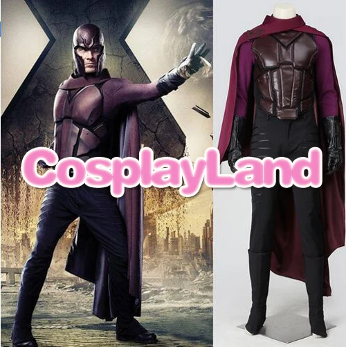 X-men Magneto Days of Future Past cosplay Costume Max eisenhardt Erik Lensherr мужской костюм супергероя на Хэллоуин для взрослых