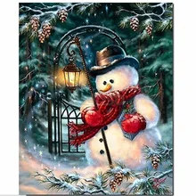 Boneco de neve de natal pintura diamante, diamont, pintura diamante bordado cheio, boneco de neve, pintura diamante natal(China)