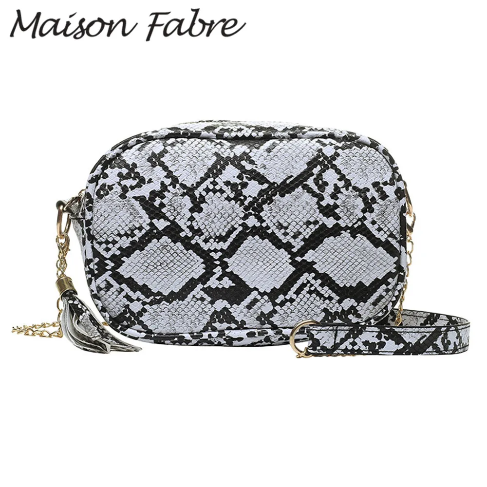 

Maison Fabre Bag women Leather Shoulder bag Snake print Chain bag Phone handbags 2019 Summer designer fashion Ladies handbags