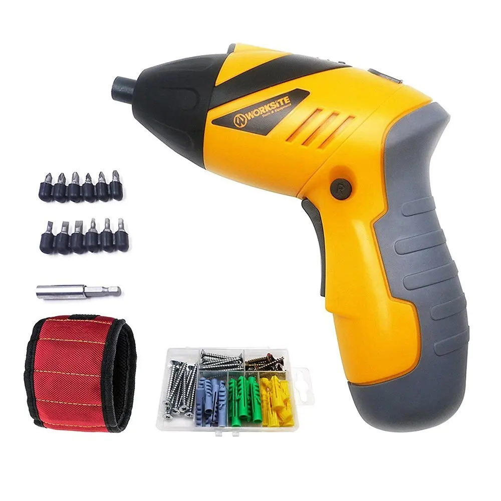 

3.6V Rechargeable Electric Screwdriver Cordless Drill WORKSITE Lithium Battery Rotating in Multi-angle Lightweight Power Tools