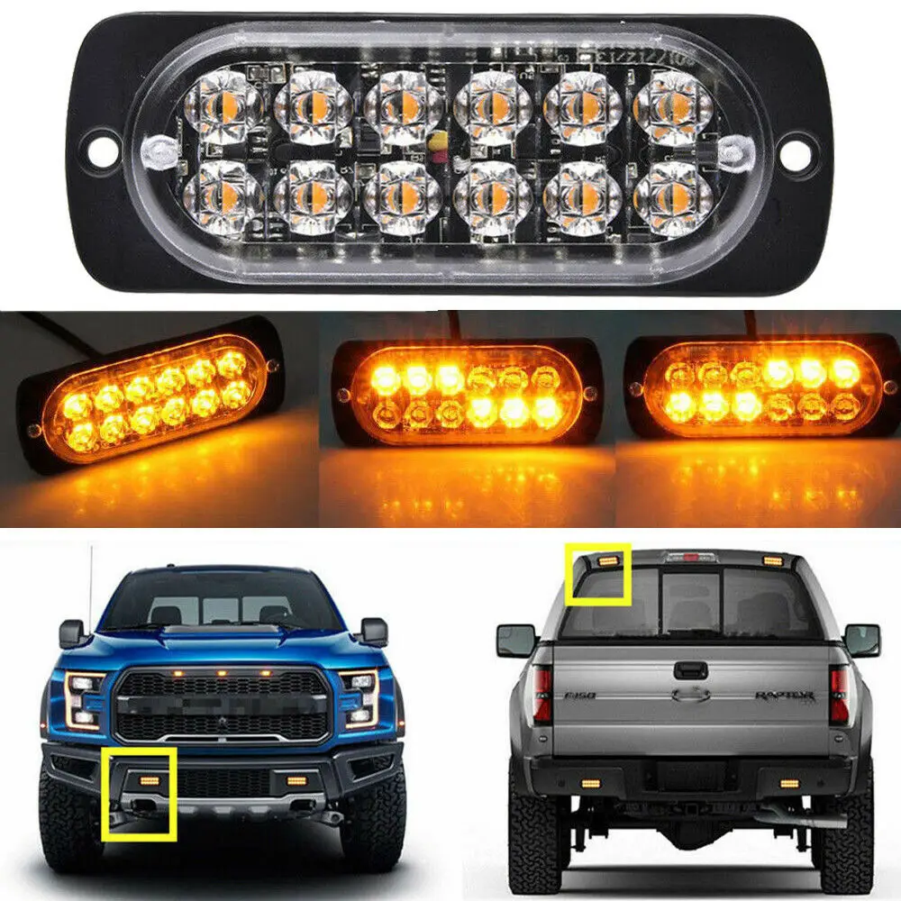 DOUBLE SIDE 36W LED WORK LIGHT BAR BEACON FLASHING WARNING STROBE LIGHT WHITE