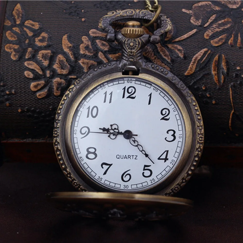 Новая Винтажная цепочка для часов Ретро самые большие карманные часы ожерелье для Дедушки подарки для папы