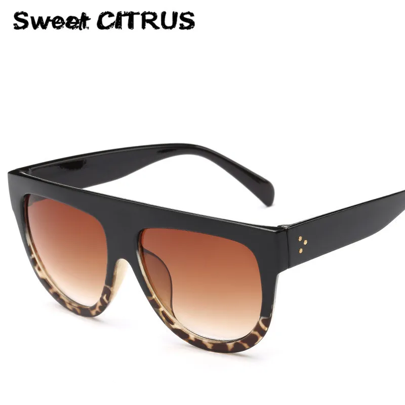 Oversize Sunglasses Women Brand Shades Men Retro Flat Top Cat eye Glasses Design Vintage Sunglass Female Oculos de sol feminino