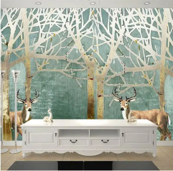 3D-обои с изображением абстрактных животных танцовщиц олень известпере Давида