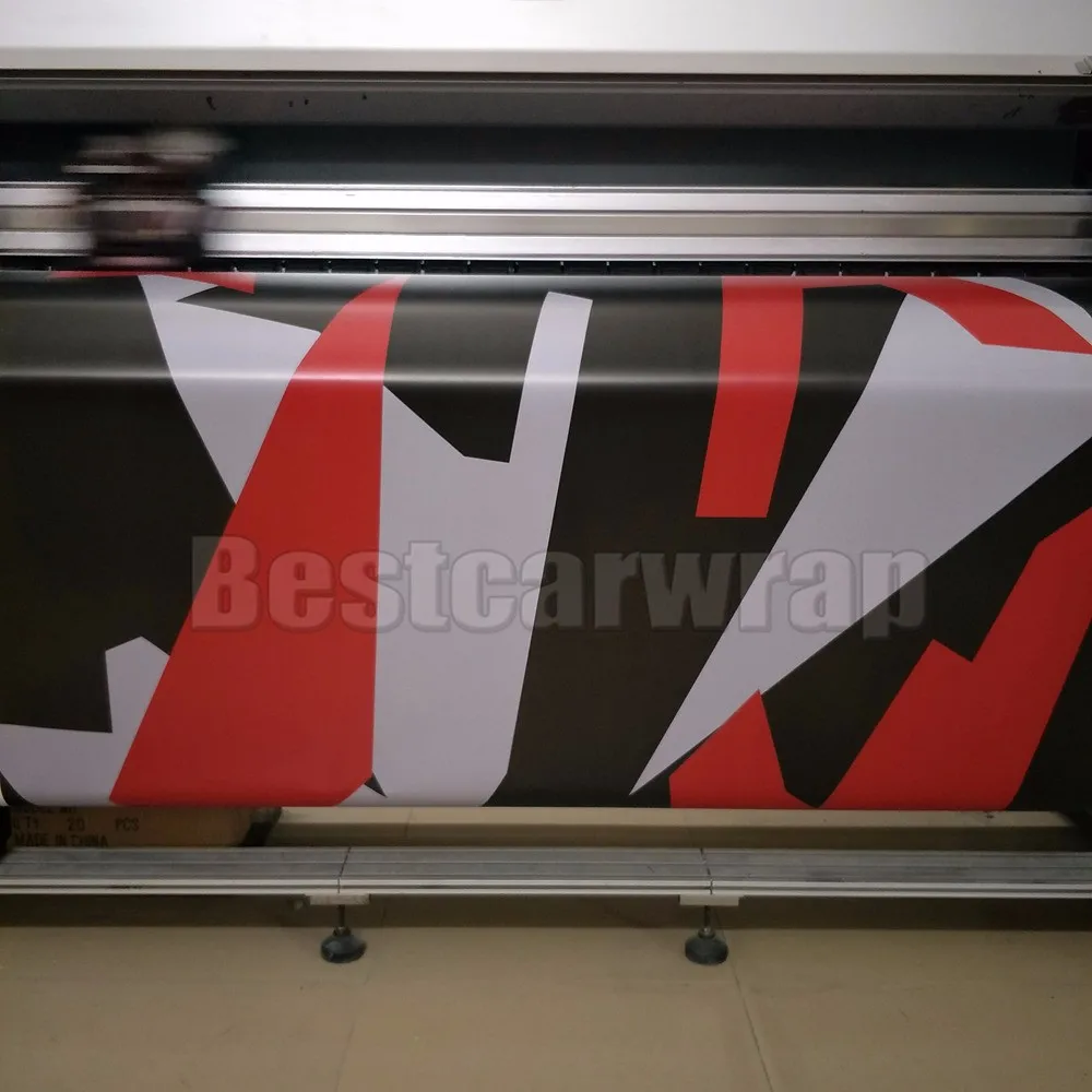 red pixel large truck camoufalge vinyl car wrapping film (2)