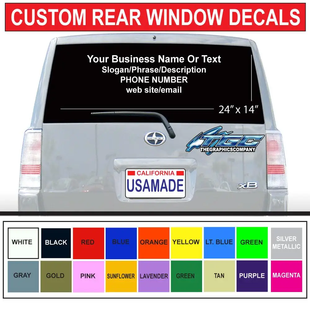 Personalised Vehicle Rear Window Stickers-Car,Van,Truck-Promotional or Fun Signs