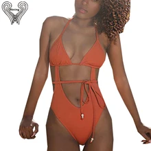 Bkning оранжевый вырезанный цельнокроеный купальник купальный костюм для женщин Мягкий Монокини летний бандаж монокини 1 шт. бикини
