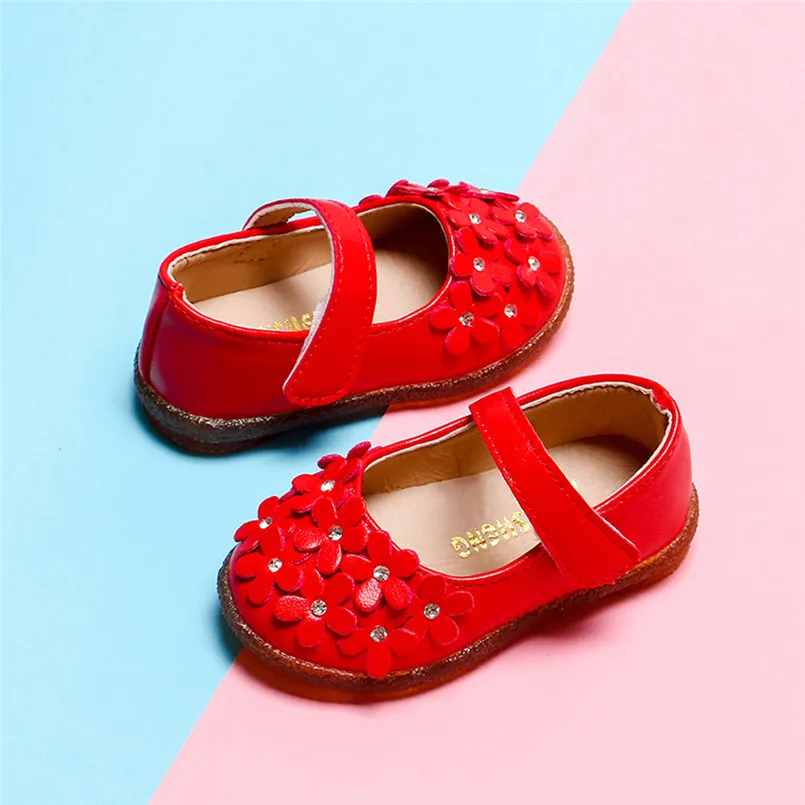 Sandals 2019 new Toddler Baby Girls Children Flower Leather Single Shoes Soft Sole Princess Shoes #4M14 (19)