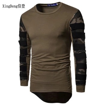 

XingDeng men Spring camouflage print cotton New camouflage mesh stijoseph pullover fashion top clothes plus size 3XL