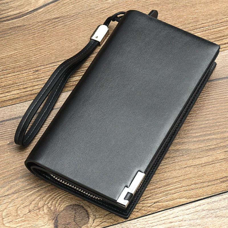 

Beallerry Luxury Brand Men Wallets Long card Purse for man Male Clutch Leather Business Wallet phone bag with Coin pocket
