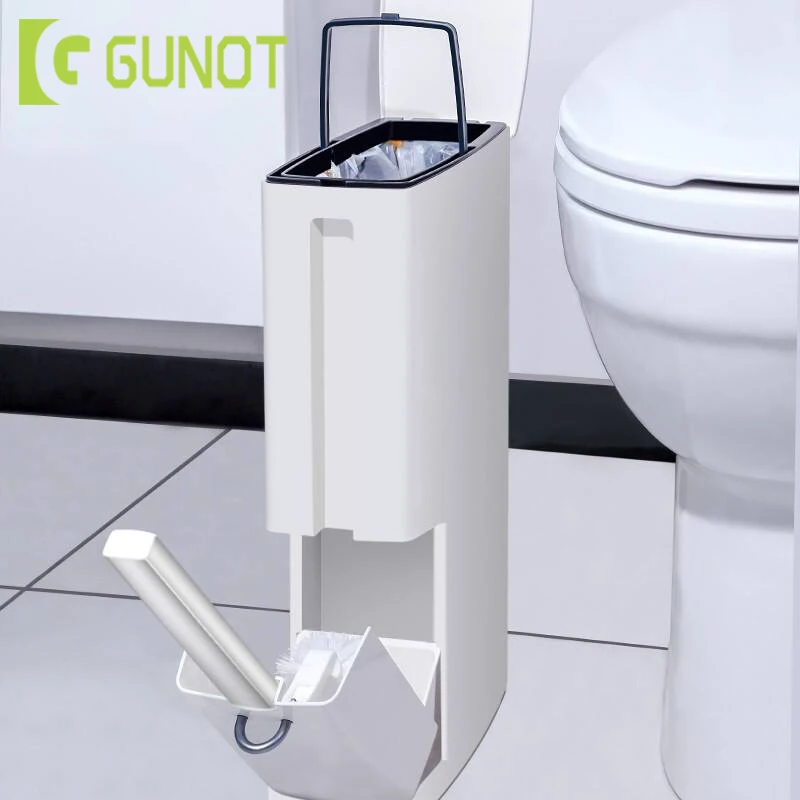 

GUNOT Creative Toilet Brush Multifunction Trash Can Storage Integrated Suit Household Cleaning Tool Bathroom Accessories Sets