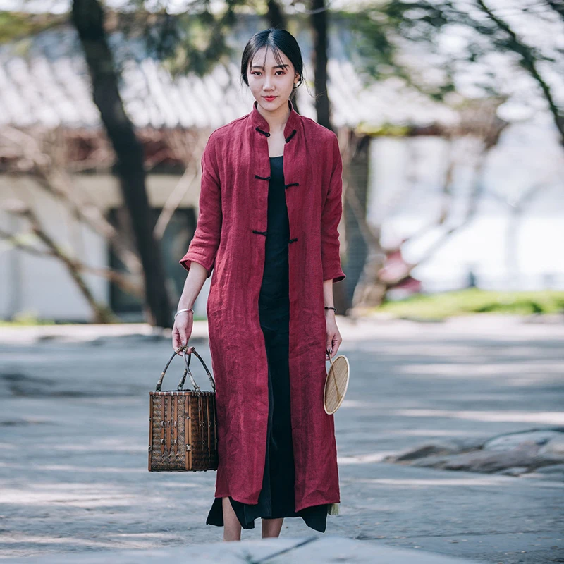 Buy Johnature Women Chinese Style Trench Coat Autumn