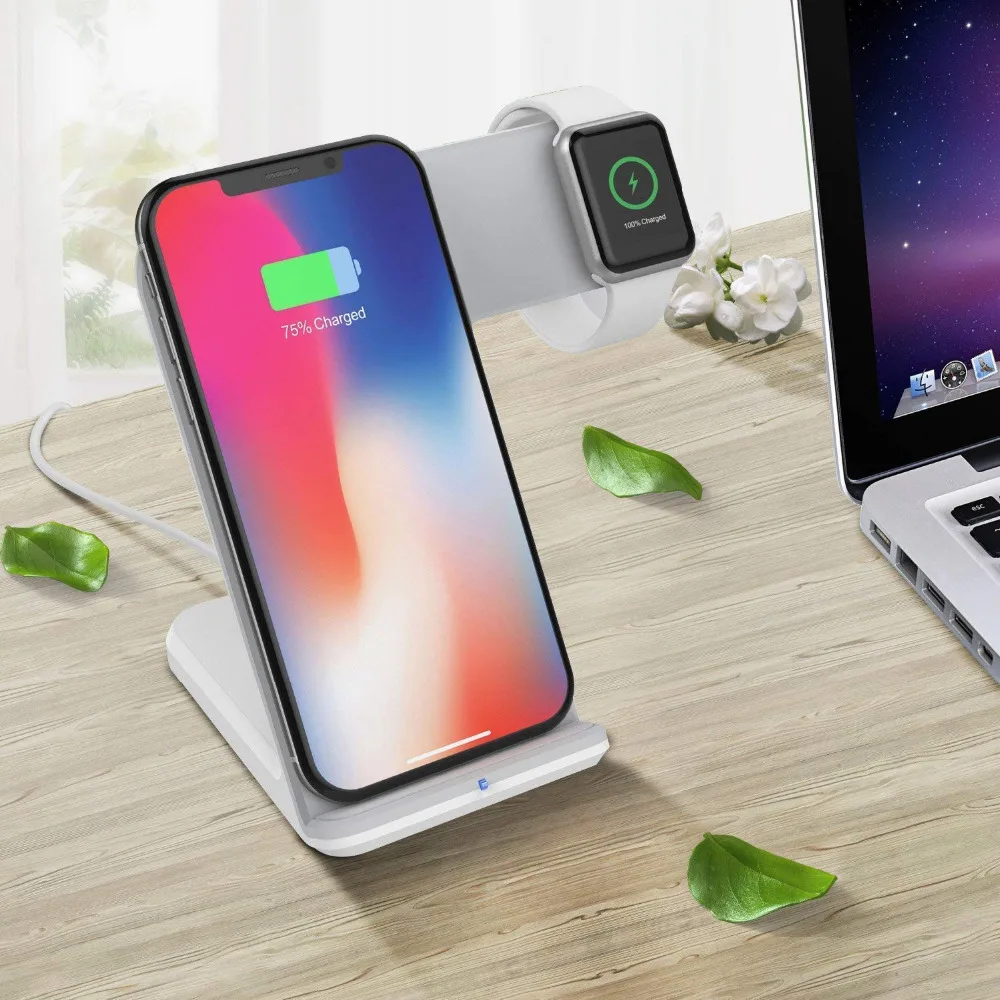 FDGAO Qi Wireless Charger For Apple Watch 4 3 2 iPhone 8 Plus X Xs Max XR Samsung S9 S8 QC 3.0 USB Fast Wireless Charging Holder FDGAO Qi Wireless Charger For Apple Watch 4 3 2 iPhone 8 Plus X Xs Max XR Samsung S9 S8 QC 3.0 USB Fast Wireless Charging Holder