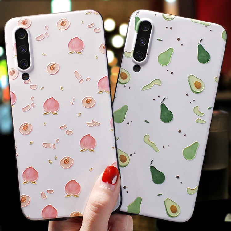 

Cartoon Cute avocado peach Emboss case For XIAOMI MI 9 MI9, MI9SE ,MI9Lite CC9 , A3, MI8 PRO , MI8SE, MI8LITE case cover