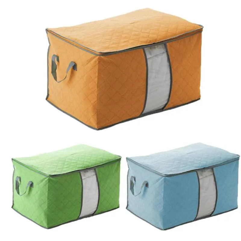 Портативный прочный тканевый контейнер, органайзер, одеяло, нетканый подстилочный чехол, сумка для хранения, коробка, Бамбуковая домашняя сумка для хранения одежды