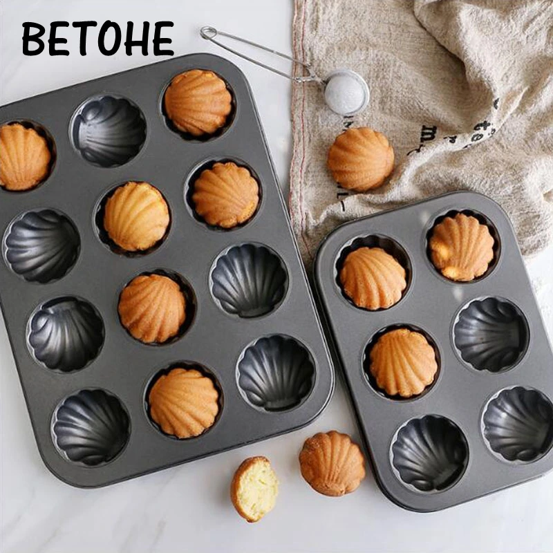 

Six-Grid Baking Tray Shell Shape Cake Baking Mold DIY Mold Baking Tool Carbon Steel Non-Stick Wear Resistant Kitchen Supplies