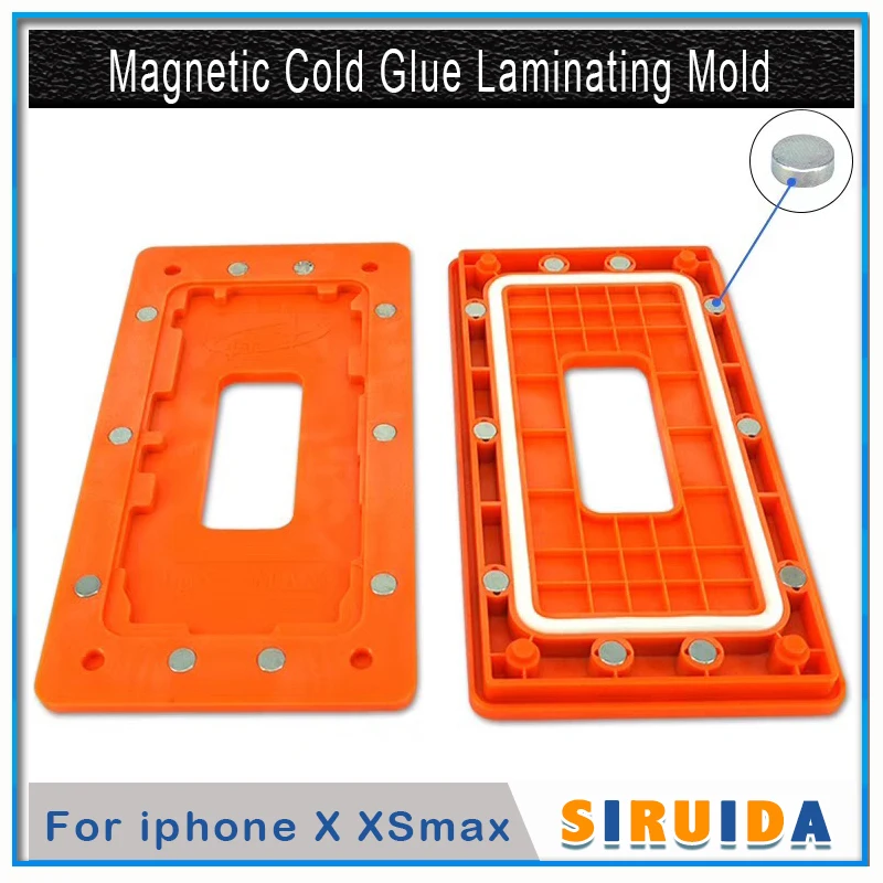 

In frame Magnetic Pressure Laminator Mould For iphone X XS XSMAX LCD Frame Positioning front glass cold glue holding Laminating