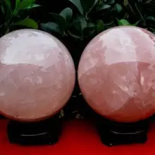 Ddh001160 2 ПРИРОДНЫЙ розовый кварц хрустальный шар шар с подставкой исцеление