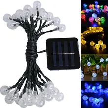 Festival Garden Decorative Lamp New 20LED Light Solar Powered Fairy Bubble Ball String Light Outdoor for Christmas LS