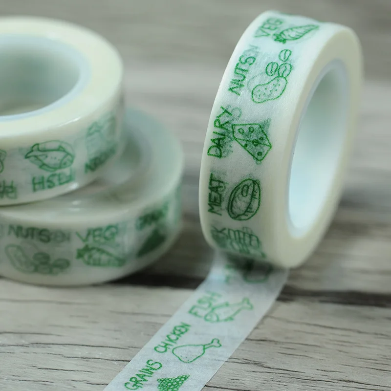 

Free shipping green vegetable washi tape/15mm*10m washi tape/lovely lift washi paper tape
