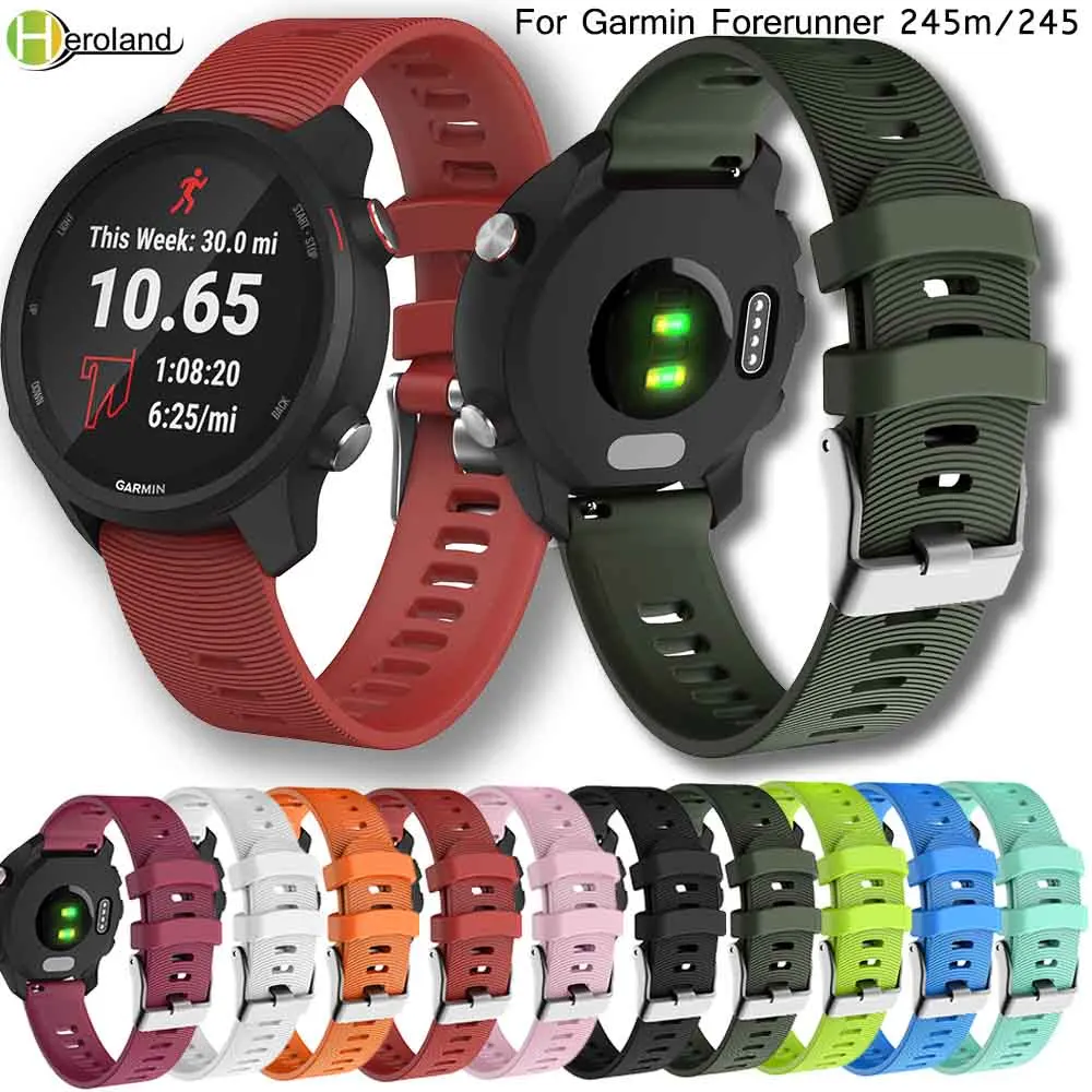 Correa de reloj para Garmin Forerunner 245/245M/Vivoactive 3, bandas de silicona suave para relojes inteligentes, pulseras musicales Forerunner 645