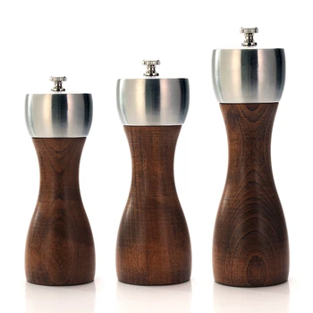 

Premium Beech Pepper Mill - precision carbon steel Rotor Use for peppercorn, sea salt, black pepper and more