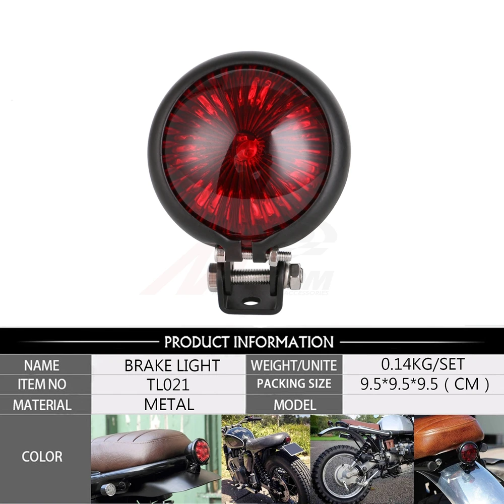 Красный светодиодный регулируемый светильник для мотоцикла в стиле кафе-гонщика, задний тормозной фонарь для мотоцикла, задний светильник для Chopper Bobber