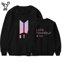BTS Love Yourself Capless Women/men Hoodies Sweatshirts Bangtan boys outwear Hip-Hop Hoodies Album DNA Song Kpop Clothes xxxxl