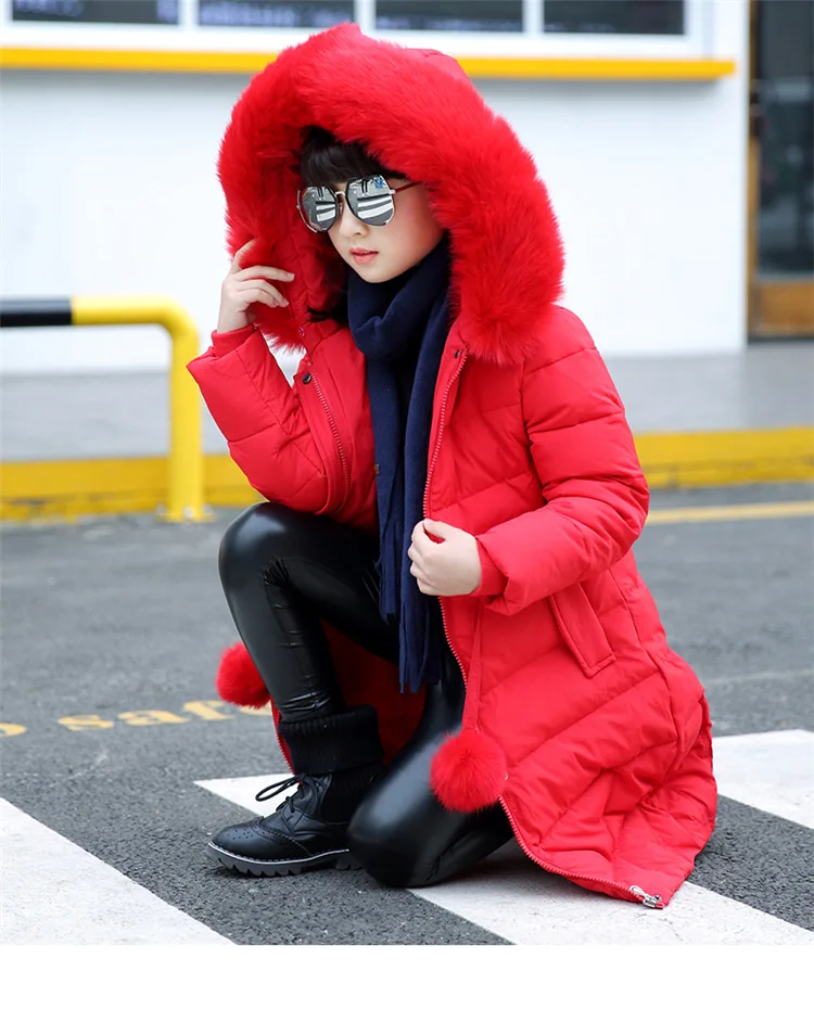 Jaqueta de Inverno Infantil com Capuz de Pele Blusa de Neve Acolchoada de Algodão Grossa Natal 2022 11 Mamãe e Bebê