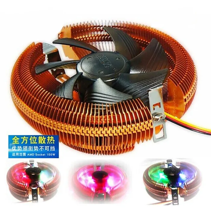 For Amd intel 775 1155 1156 i5 i3 1155 AM2+ AM3 Computer cpu LED multicolor Cooling fan copper heat pipe quiet fan radiator huanghai luxury cpu radiator 775 115x cpu fan 4 heat pipe intelligent led fan