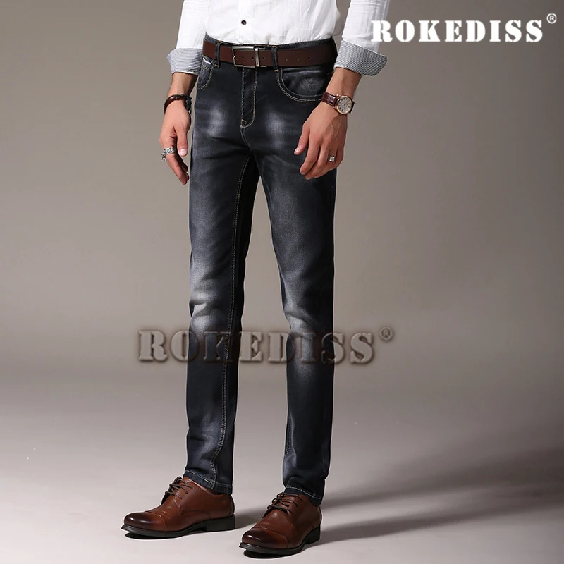 

Men 2017 Spring Autumn motorcycle jean Leisure Slim pants Men's Middle-waisted zipper jeans male Elasticity Dark Grey jeans F08