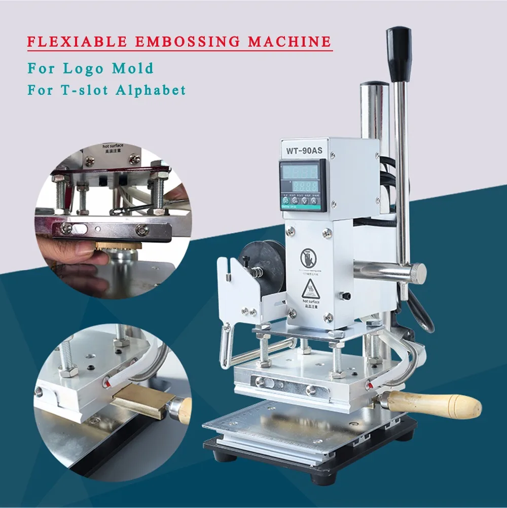 BOSSDEN Manual Hot Foil Stamping Machine leather printer Creasing
