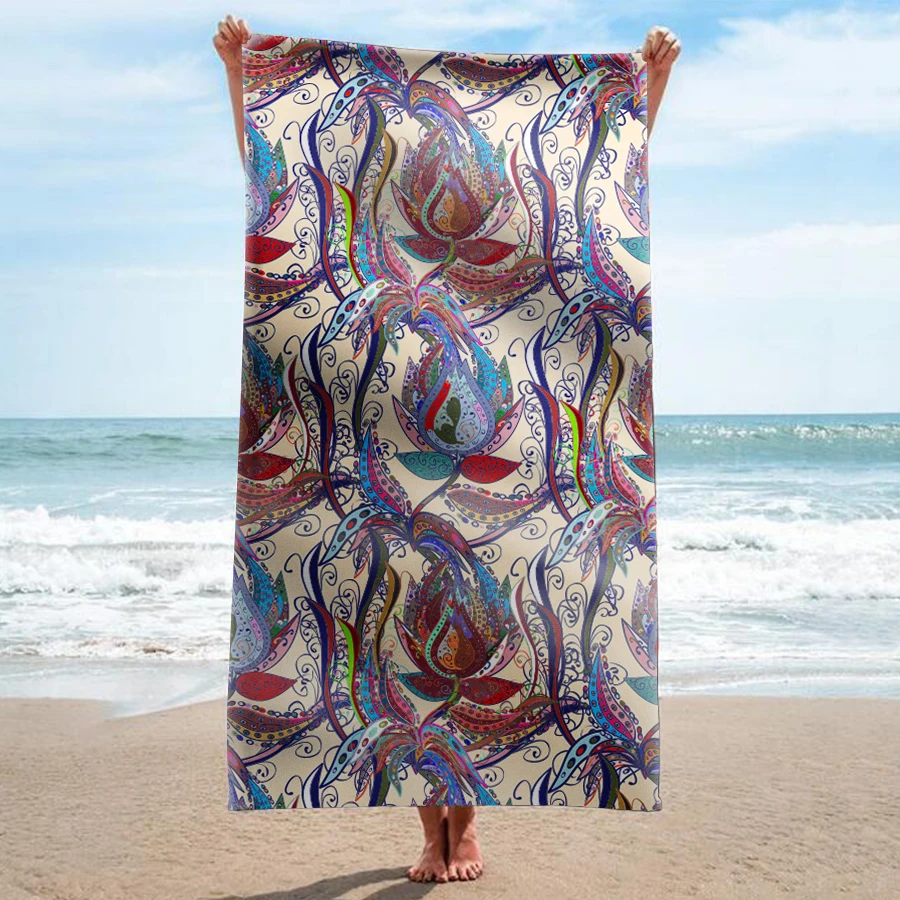 

GNORRIS Custom Sand Free Microfiber Bohemia rectangle Beach Towel Blanket - Quick Dry Super Water Absorbent Yoga mat