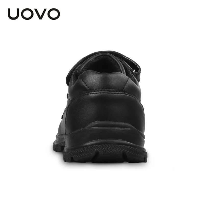 UOVO/Новинка года; детская обувь из натуральной кожи(коровья кожа); водонепроницаемая черная кожаная обувь для мальчиков; повседневная обувь для школьной униформы