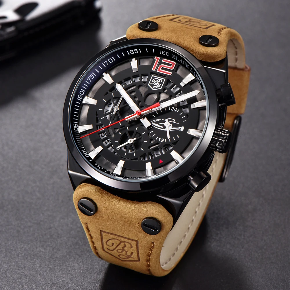 BENYAR бренд большой циферблат дизайн хронограф спортивные мужские часы модные Военная Униформа водостойкие кварцевые часы Relogio Masculino